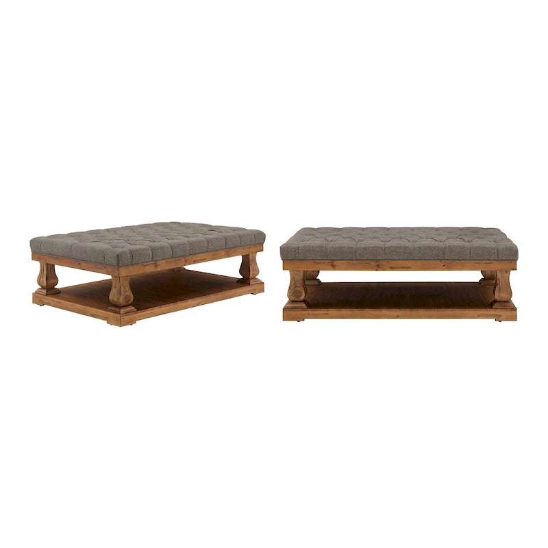 Ottoman rectangulaire en lin Baluster