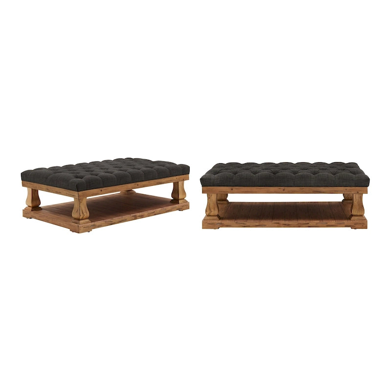 Ottoman rectangulaire en lin Baluster