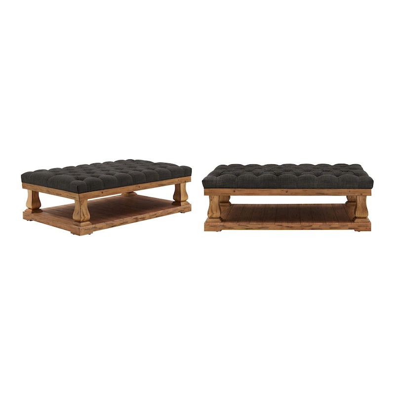 Ottoman rectangulaire en lin Baluster