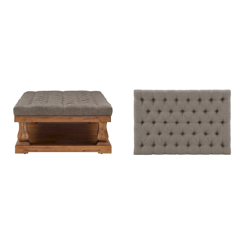 Ottoman rectangulaire en lin Baluster