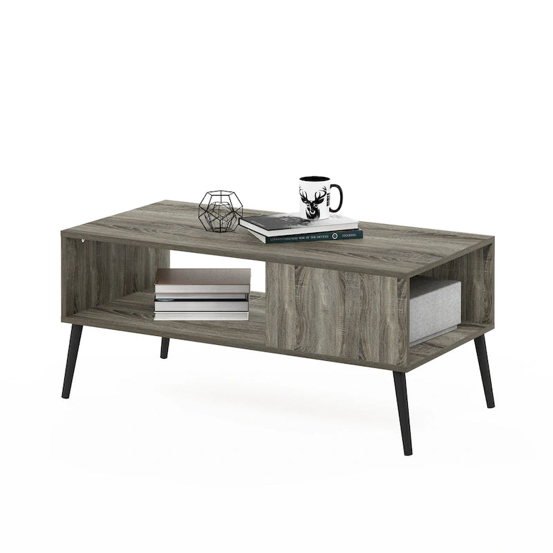 Table basse de style Mid-Century avec pieds en bois