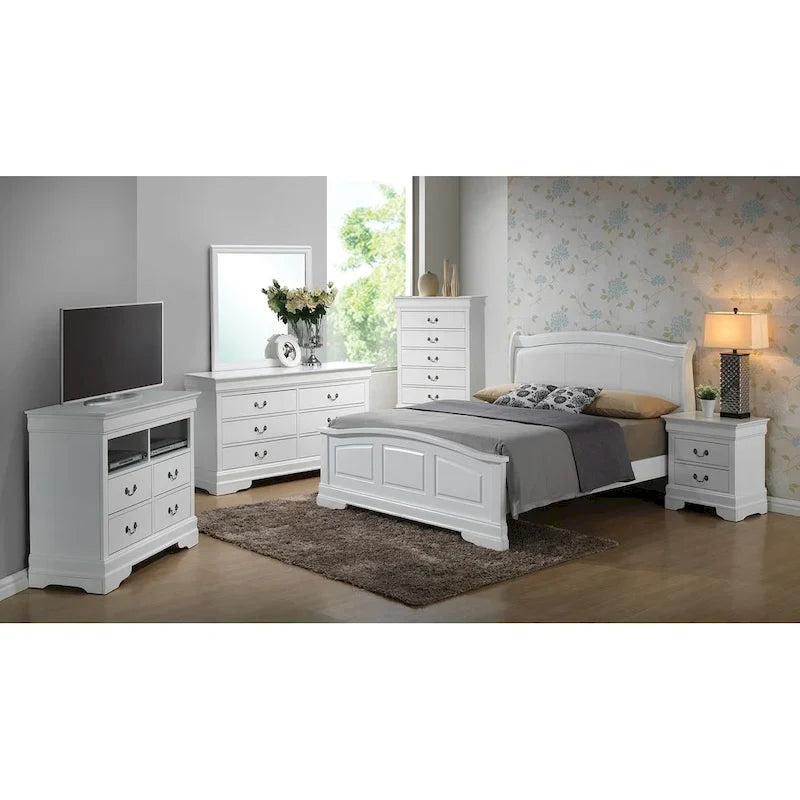 Lit King rembourré en bois avec panneau