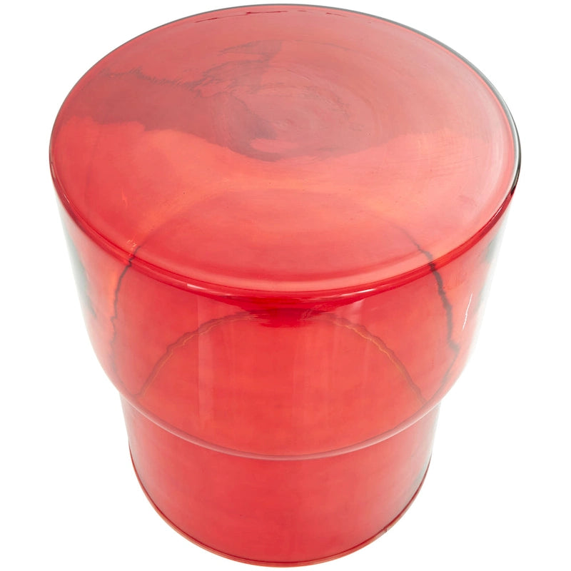 Table d'appoint moderne en verre – transparente ou rouge