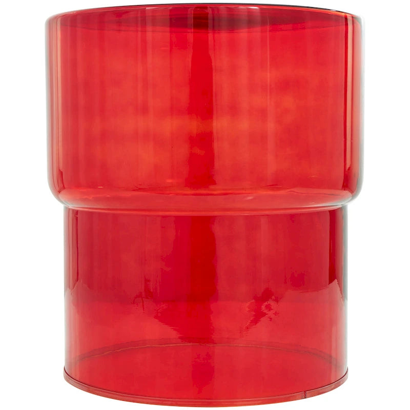 Table d'appoint moderne en verre – transparente ou rouge