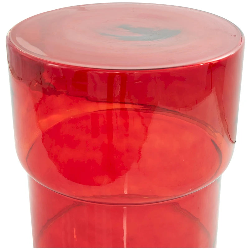 Table d'appoint moderne en verre – transparente ou rouge