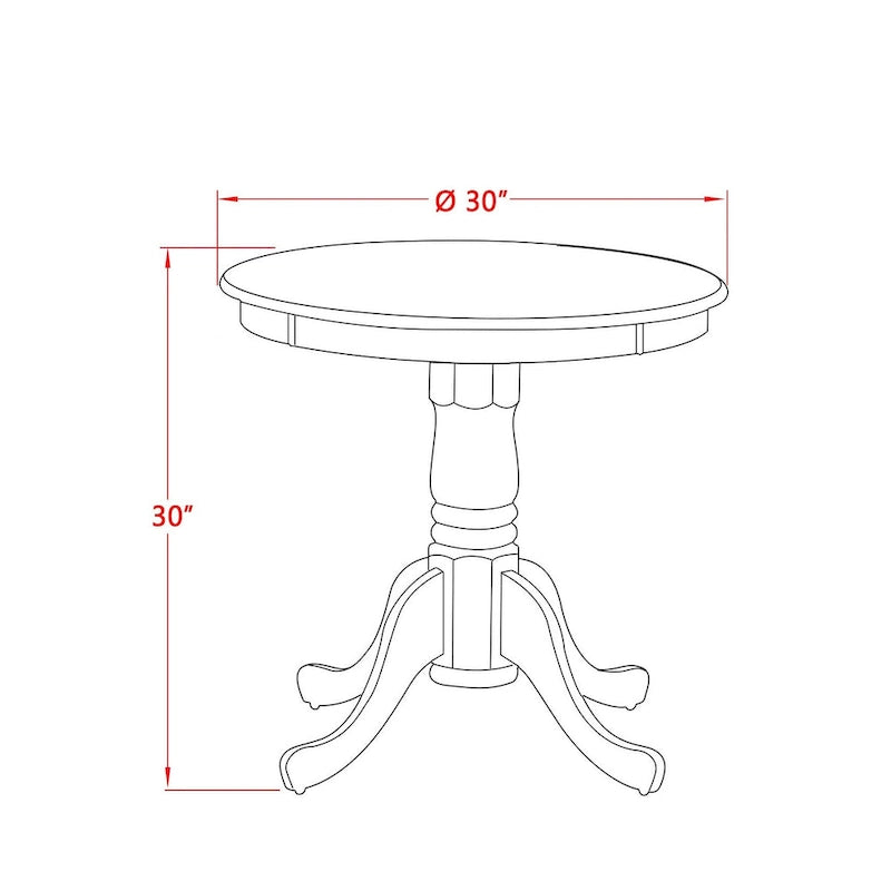 Table à manger - Plateau de table rond en bois avec pied central, coloris crème et merisier