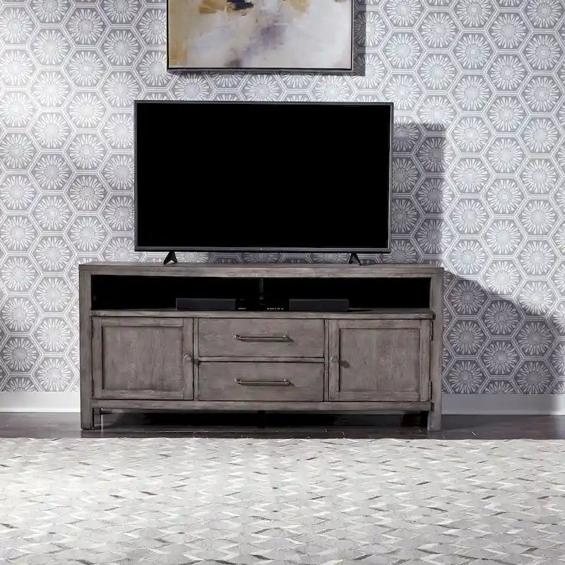 Meuble TV en Charbon Foncé Vieilli Style Ferme Moderne de 167,6 cm