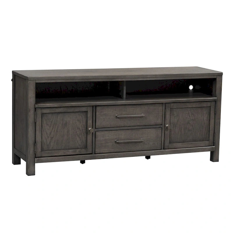 Meuble TV en Charbon Foncé Vieilli Style Ferme Moderne de 167,6 cm