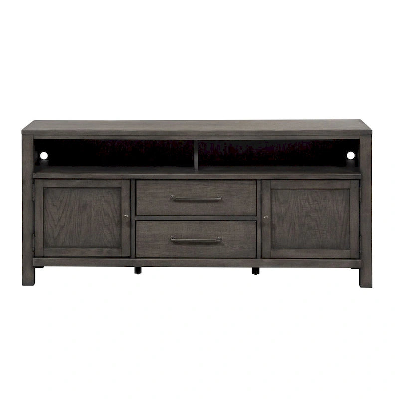 Meuble TV en Charbon Foncé Vieilli Style Ferme Moderne de 167,6 cm