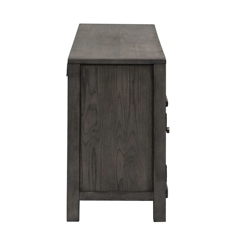 Meuble TV en Charbon Foncé Vieilli Style Ferme Moderne de 167,6 cm