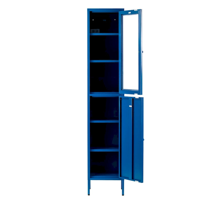 Armoire métallique bleue à deux portes de 71 pouces