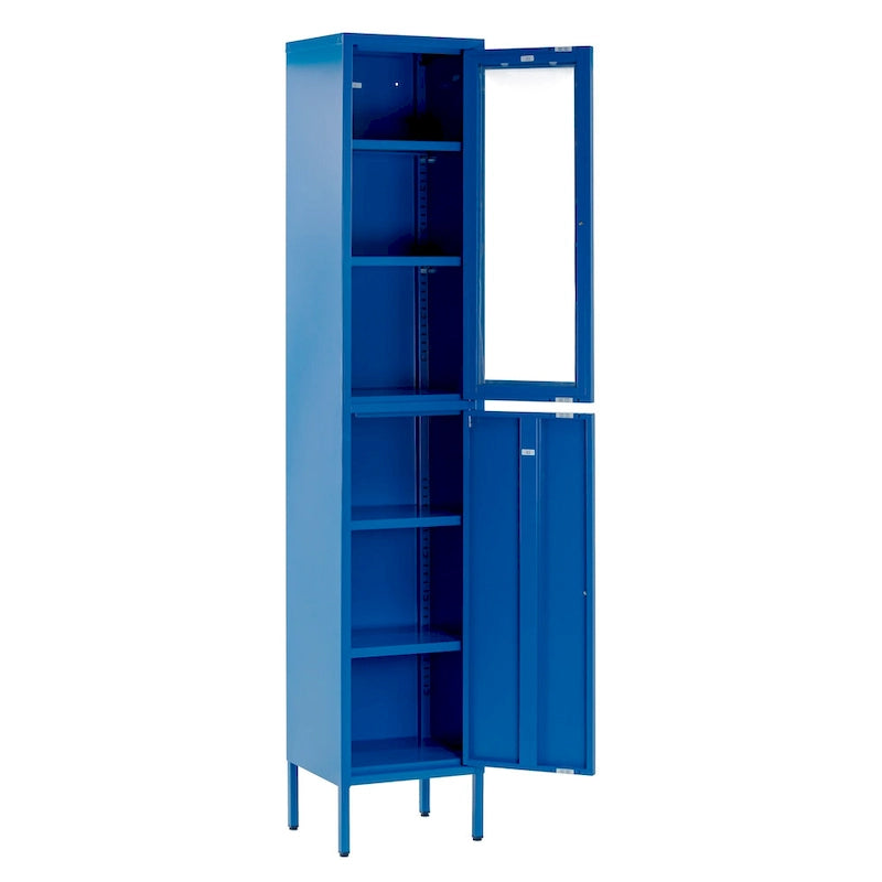 Armoire métallique bleue à deux portes de 71 pouces