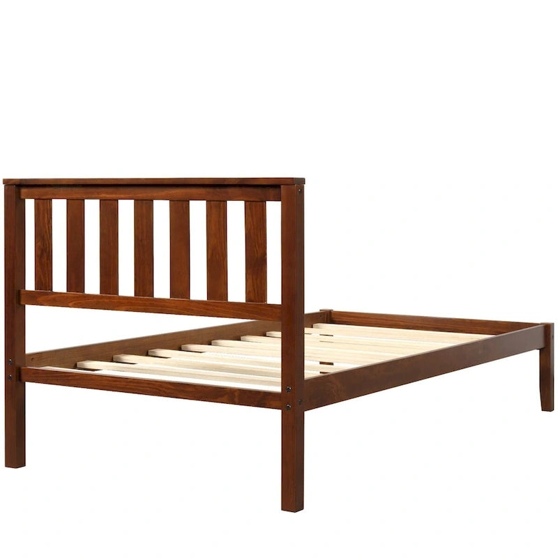 Lit plateforme en bois avec tête de lit/sommier à lattes
