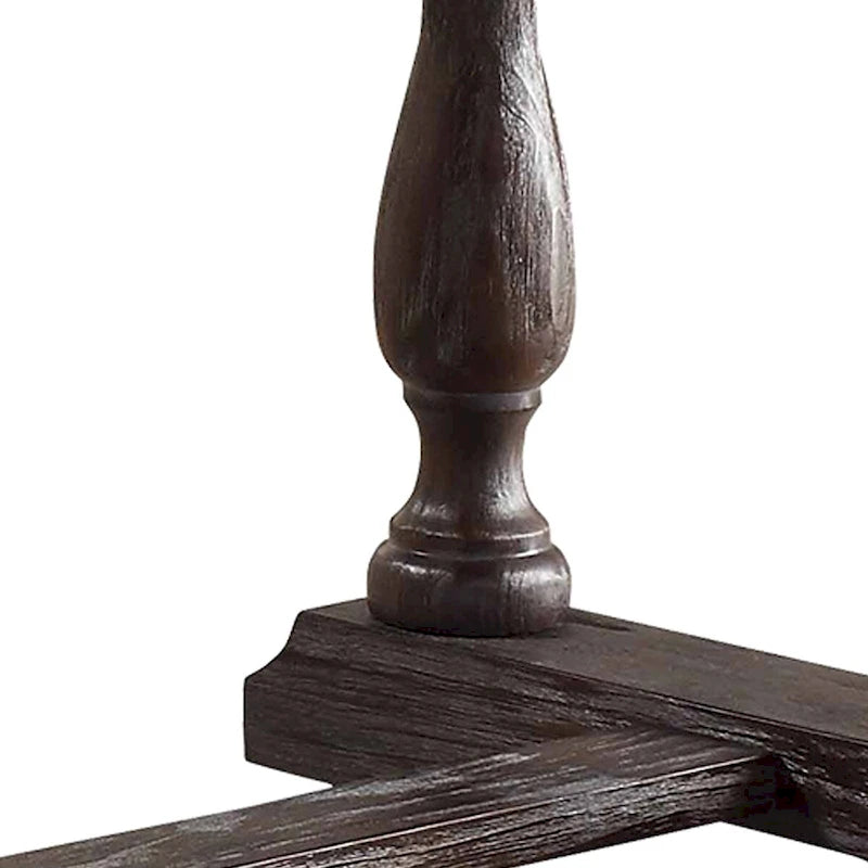 Table à manger en bois avec plateau en marbre, blanc et marron