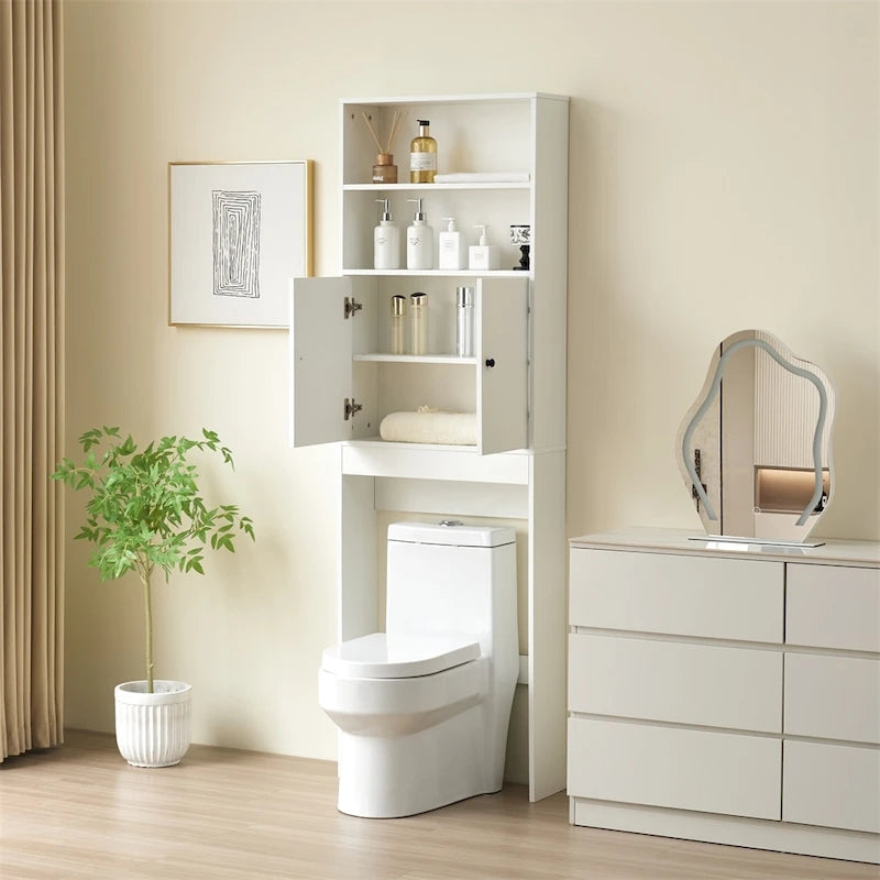 Meuble de rangement pour toilettes, armoire de rangement de style ferme au-dessus des toilettes