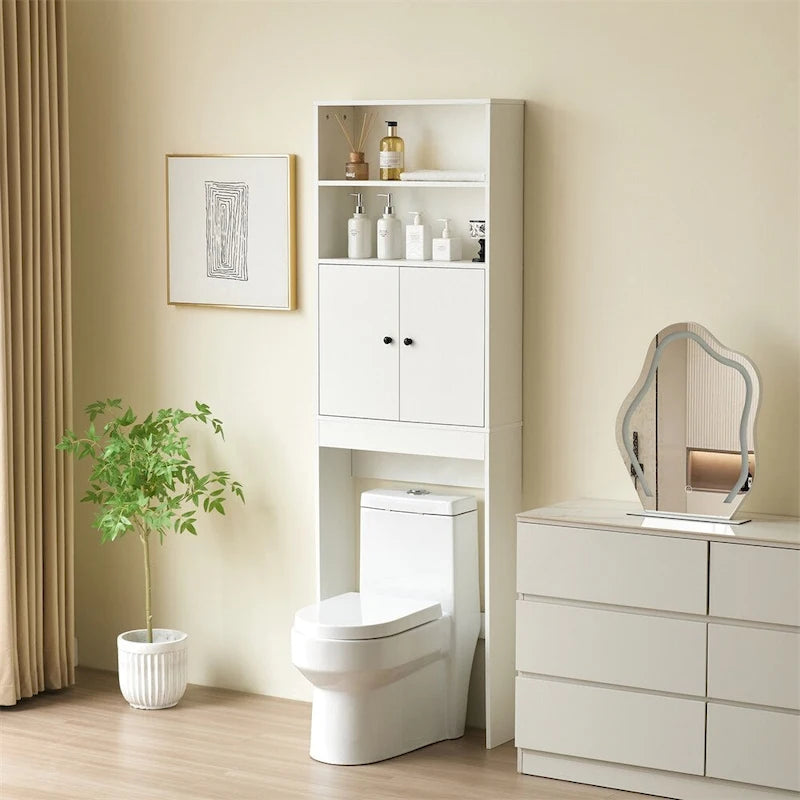 Meuble de rangement pour toilettes, armoire de rangement de style ferme au-dessus des toilettes