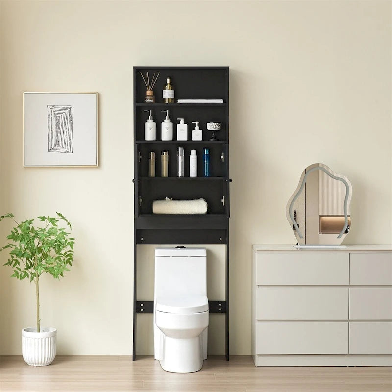 Meuble de rangement pour toilettes, armoire de rangement de style ferme au-dessus des toilettes